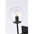 Living District Neri 2-Light Mid-Century Metal Wall Sconce in Black and Clear