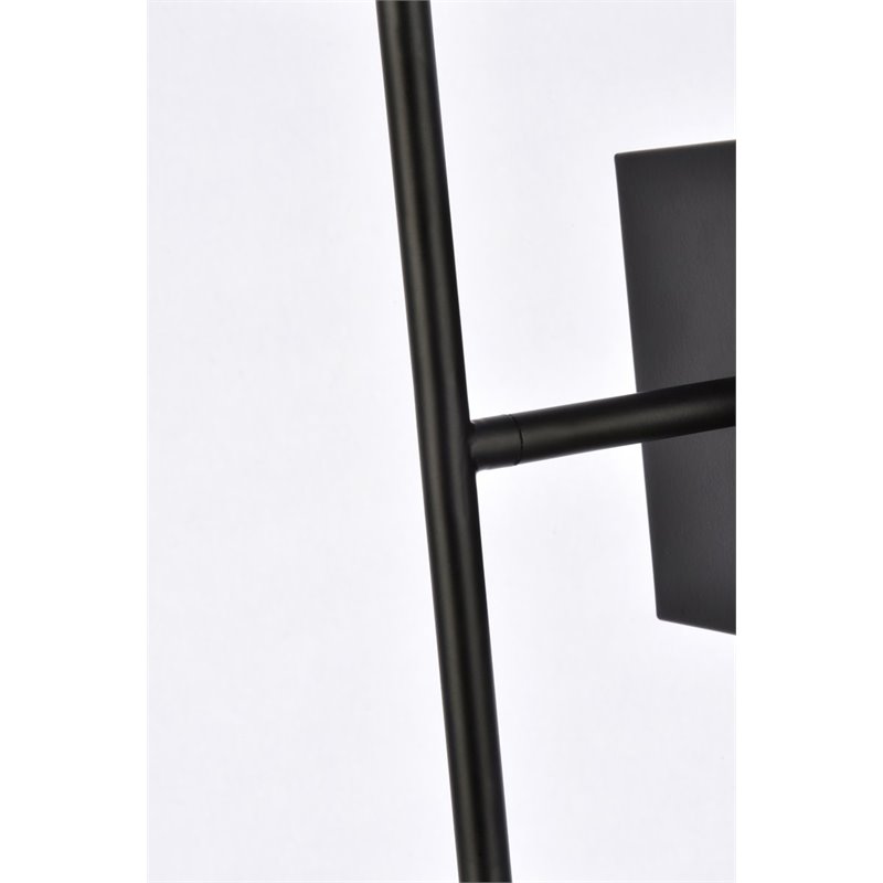 Living District Neri 2-Light Mid-Century Metal Wall Sconce in Black and Clear