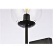Living District Neri 2-Light Mid-Century Metal Wall Sconce in Black and Clear