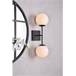 Living District Neri 2-Light Mid-Century Metal Wall Sconce in Black and White