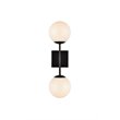 Living District Neri 2-Light Mid-Century Metal Wall Sconce in Black and White