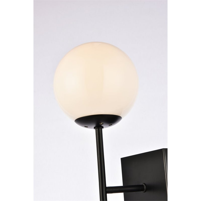 Living District Neri 2-Light Mid-Century Metal Wall Sconce in Black and White
