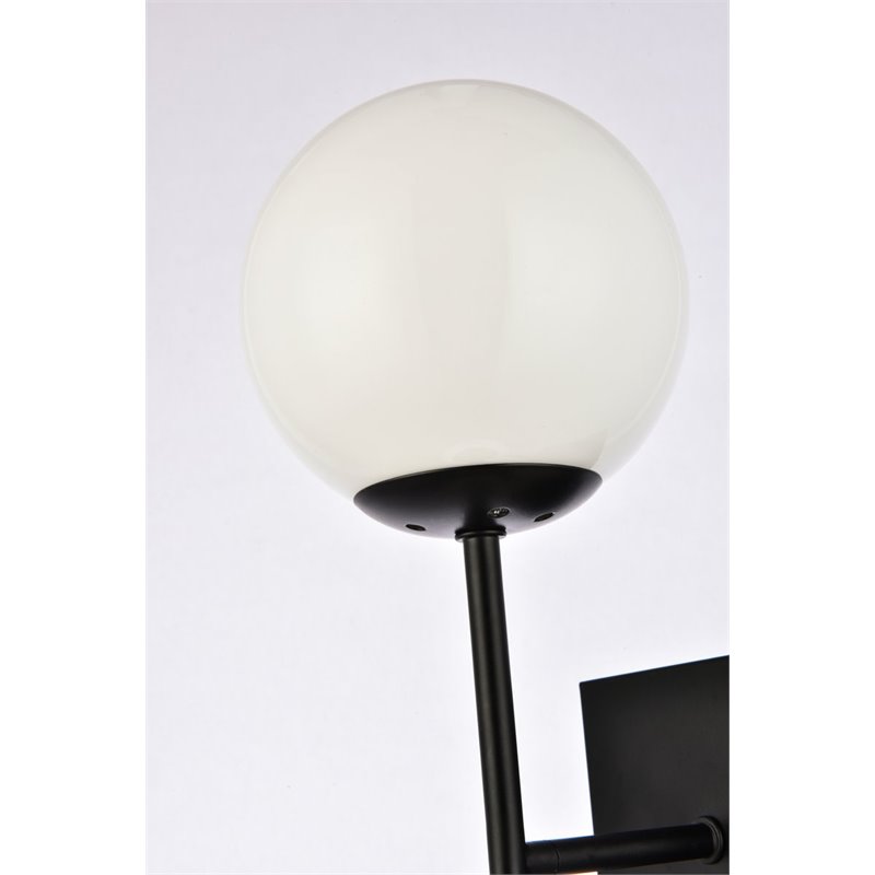 Living District Neri 2-Light Mid-Century Metal Wall Sconce in Black and White