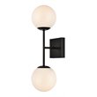 Living District Neri 2-Light Mid-Century Metal Wall Sconce in Black and White