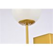 Living District Neri 2-Light Mid-Century Metal Wall Sconce in Brass and White