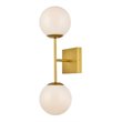 Living District Neri 2-Light Mid-Century Metal Wall Sconce in Brass and White
