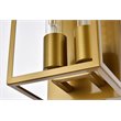 Living District Voir 2-Light Mid-Century Metal Wall Sconce in Brass