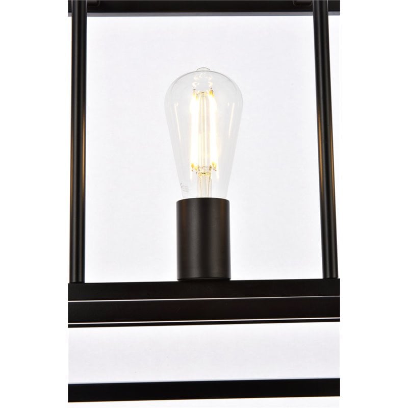 Living District Voir 3-Light Mid-Century Metal Pendant in Black