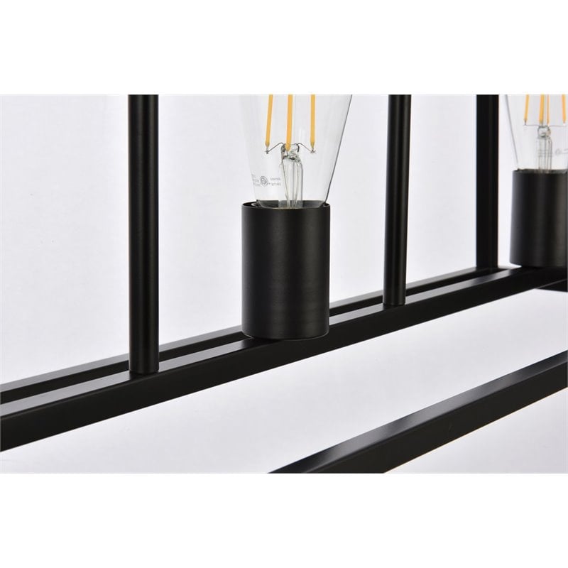 Living District Voir 3-Light Mid-Century Metal Pendant in Black