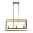 Living District Voir 3-Light Mid-Century Metal Pendant in Brass