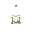 Living District Agnys 4-Light Mid-Century Metal Pendant in Brass