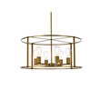 Living District Agnys 6-Light Mid-Century Metal Pendant in Brass