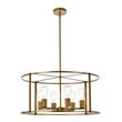 Living District Agnys 6-Light Mid-Century Metal Pendant in Brass