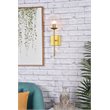 Living District Neri 1-Light Mid-Century Metal Wall Sconce in Brass and Clear