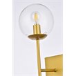 Living District Neri 1-Light Mid-Century Metal Wall Sconce in Brass and Clear