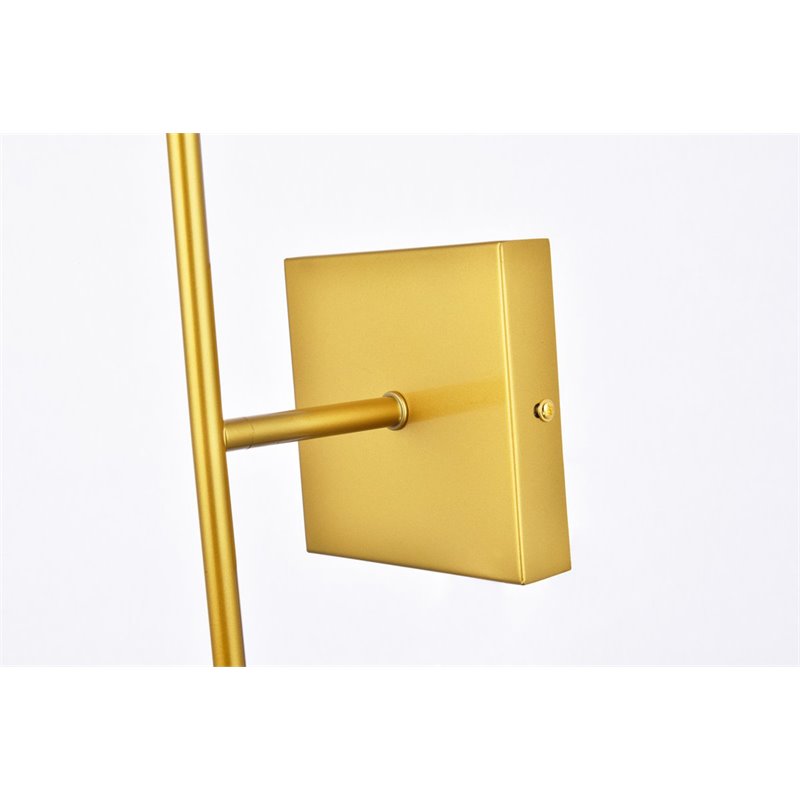 Living District Neri 1-Light Mid-Century Metal Wall Sconce in Brass and Clear