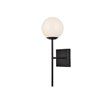 Living District Neri 1-Light Mid-Century Metal Wall Sconce in Black and White
