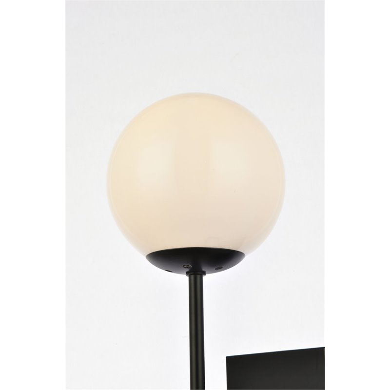 Living District Neri 1-Light Mid-Century Metal Wall Sconce in Black and White