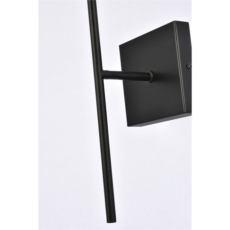 Living District Neri 1-Light Mid-Century Metal Wall Sconce in Black and White