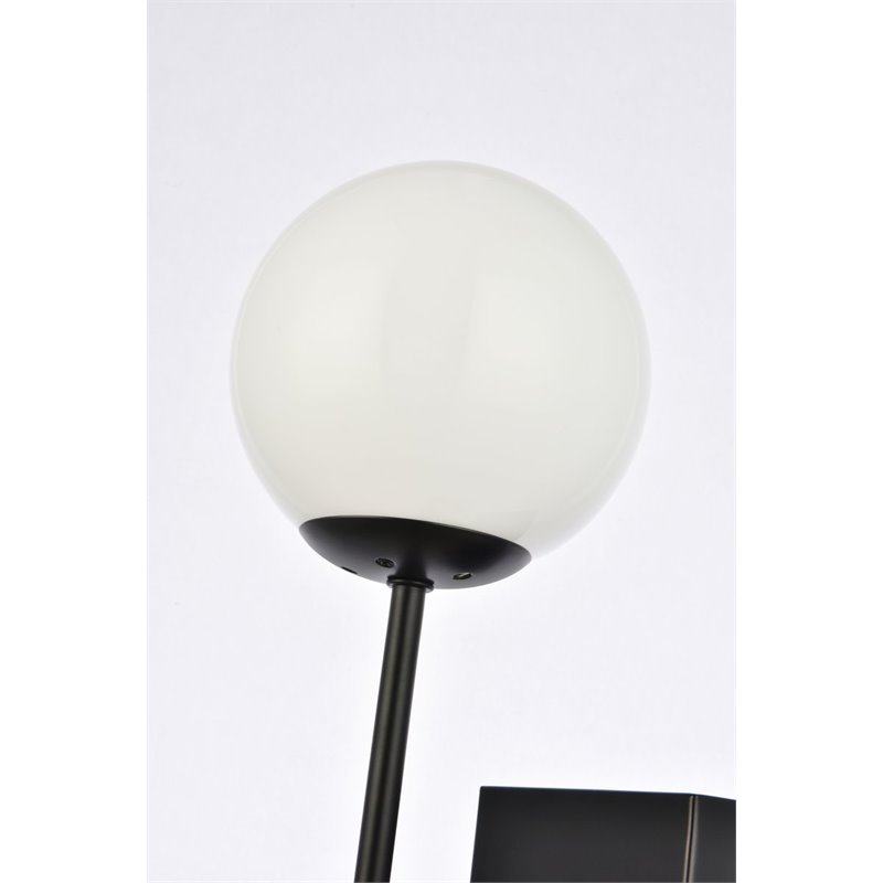 Living District Neri 1-Light Mid-Century Metal Wall Sconce in Black and White