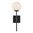 Living District Neri 1-Light Mid-Century Metal Wall Sconce in Black and White