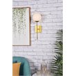 Living District Neri 1-Light Mid-Century Metal Wall Sconce in Brass and White
