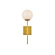 Living District Neri 1-Light Mid-Century Metal Wall Sconce in Brass and White