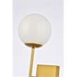 Living District Neri 1-Light Mid-Century Metal Wall Sconce in Brass and White