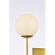 Living District Neri 1-Light Mid-Century Metal Wall Sconce in Brass and White