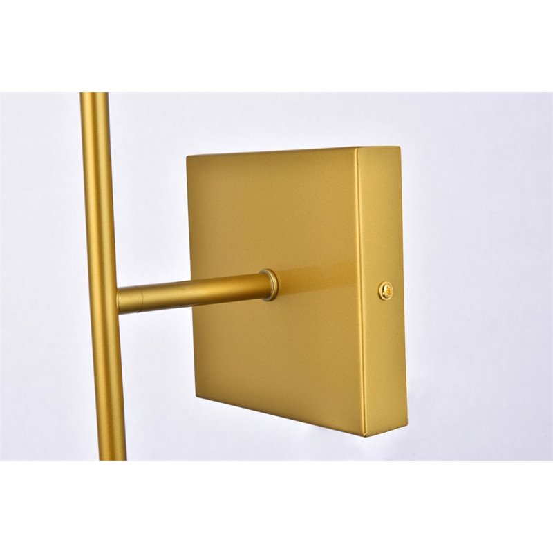 Living District Neri 1-Light Mid-Century Metal Wall Sconce in Brass and White