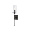 Living District Elsreth 1-Light Metal Wall Sconce in Black and Clear