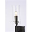 Living District Elsreth 1-Light Metal Wall Sconce in Black and Clear