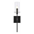 Living District Elsreth 1-Light Metal Wall Sconce in Black and Clear