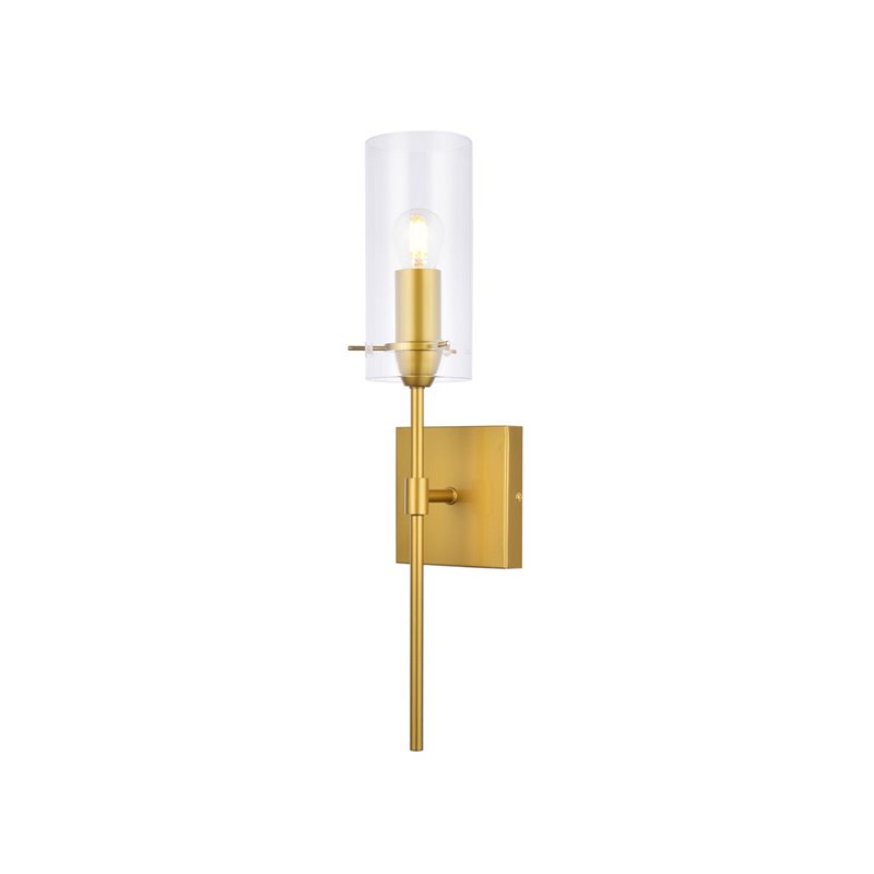 Living District Elsreth 1-Light Metal Wall Sconce in Brass and Clear