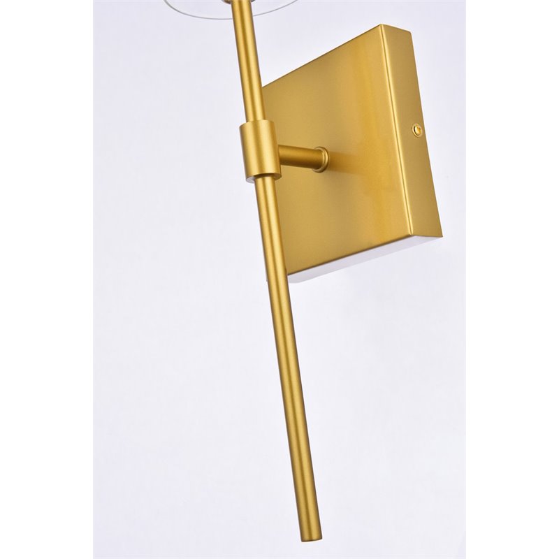 Living District Elsreth 1-Light Metal Wall Sconce in Brass and Clear