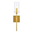 Living District Elsreth 1-Light Metal Wall Sconce in Brass and Clear
