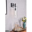 Living District Savant 1-Light Metal Wall Sconce in Black and Clear