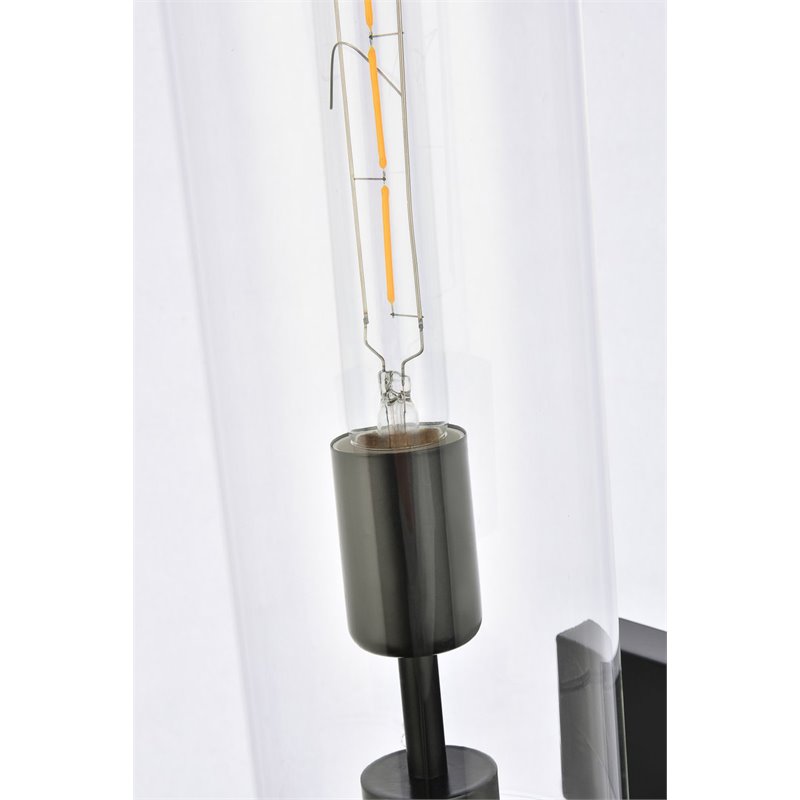 Living District Savant 1-Light Metal Wall Sconce in Black and Clear