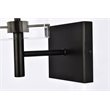 Living District Savant 1-Light Metal Wall Sconce in Black and Clear