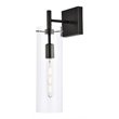 Living District Savant 1-Light Metal Wall Sconce in Black and Clear