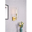 Living District Savant 1-Light Metal Wall Sconce in Brass and Clear