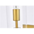 Living District Savant 1-Light Metal Wall Sconce in Brass and Clear
