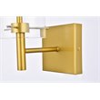 Living District Savant 1-Light Metal Wall Sconce in Brass and Clear