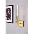 Living District Savant 1-Light Metal Wall Sconce in Brass and Clear