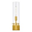 Living District Savant 1-Light Metal Wall Sconce in Brass and Clear