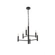 Living District Carmella 6-Light Mid-Century Metal Pendant in Black