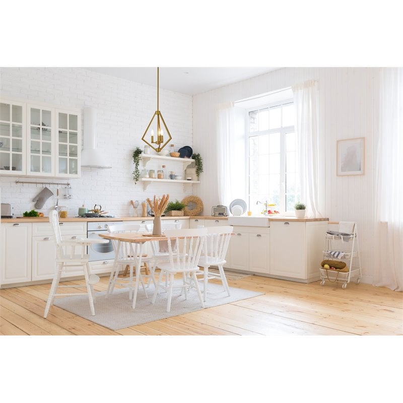 Living District Irina 3-Light Mid-Century Metal Pendant in Brass
