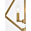 Living District Irina 3-Light Mid-Century Metal Pendant in Brass