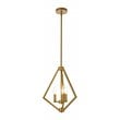 Living District Irina 3-Light Mid-Century Metal Pendant in Brass
