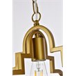 Living District Sandara 1-Light Mid-Century Metal Pendant in Brass Finish